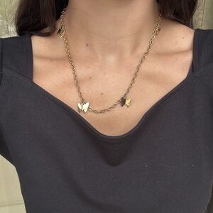 Vintage Y2K gold butterfly necklace coquette cottage core butterfly fairy inspo